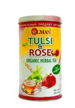 Tulsi & rose organic herbal tea ,100 гр