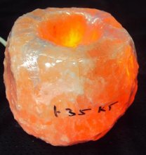 Гималайский кристаллический солевой светильник-подсвечник №28
