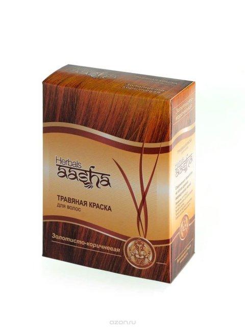 AASHA-Краска для волос Золотисто-коричневый 6х10 гр.  Индия