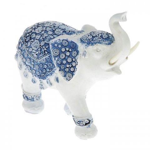 Сувенир "Индийский слон в синей попоне с белыми узорами"