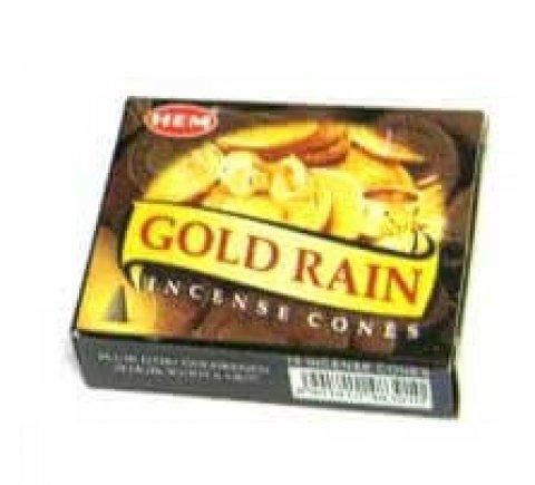 Благовония HEM Золотой дождь (GOLD RAIN), 10 конусов