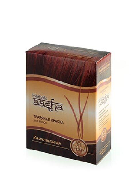 AASHA- Краска для волос Каштановый 6*10 гр.  Индия