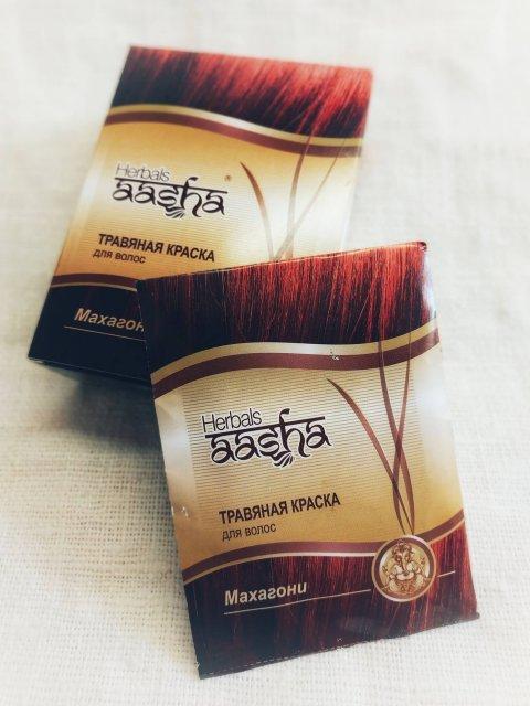 AASHA- Краска для волос Махагони 10 гр. Индия